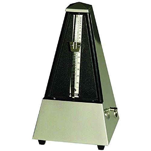 Wittner Metronomo Taktell Forma Piramidale Sistema Maelzel Designer Serie - Custodia In Plastica - Senza Campana - Argento Chiaro - Non Richiede Batte
