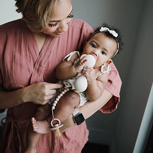 Image of mushie 100% Silicone Baby Pacifier Clip BPA Free | Hera (Blush)