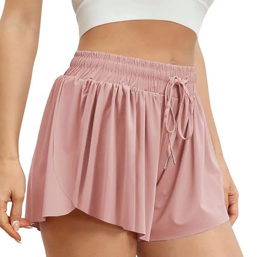 XFSRG Pantalones Cortos Mujer Sastre Cintura Alta Polainas Cómodas y Transpirables Pantalones Cortos de Verano para el Fitness Correr Yoga