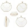 MilyaDE Damen Transparente Clutch Acryl Klare Muschel Geldbörsen Durchsichtige Schultertasche Umhängetaschen Handtasche mit 2 Perlen Ketten #4