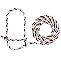 Weaver Livestock Braided Poly Rope Cattle Halter, Adjustable Style Cow Calf Halter, Livestock Handling Equipment for Showing, Maroon/Gray/White