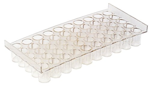 neoLab Polycarbonat LaboBox-System: Gestell für Fläschchen bis 12,5 mm, 5 x 10 Plätze, 12.5 mm Bohrung, Transparent