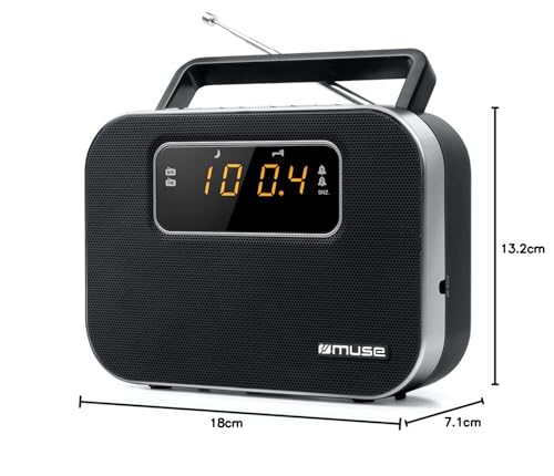 Muse Portable Radio with Alarm Function, black - Image 3