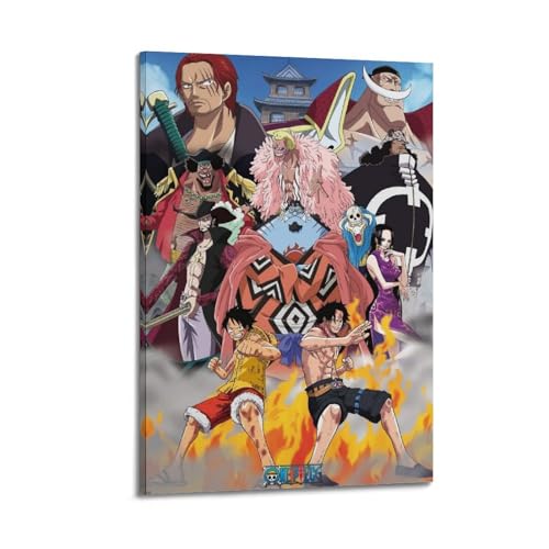 PASOFENE Póster decorativo de anime de una pieza, lienzo para pared e impresión artística moderna, decoración de dormitorio, 20 x 30 cm