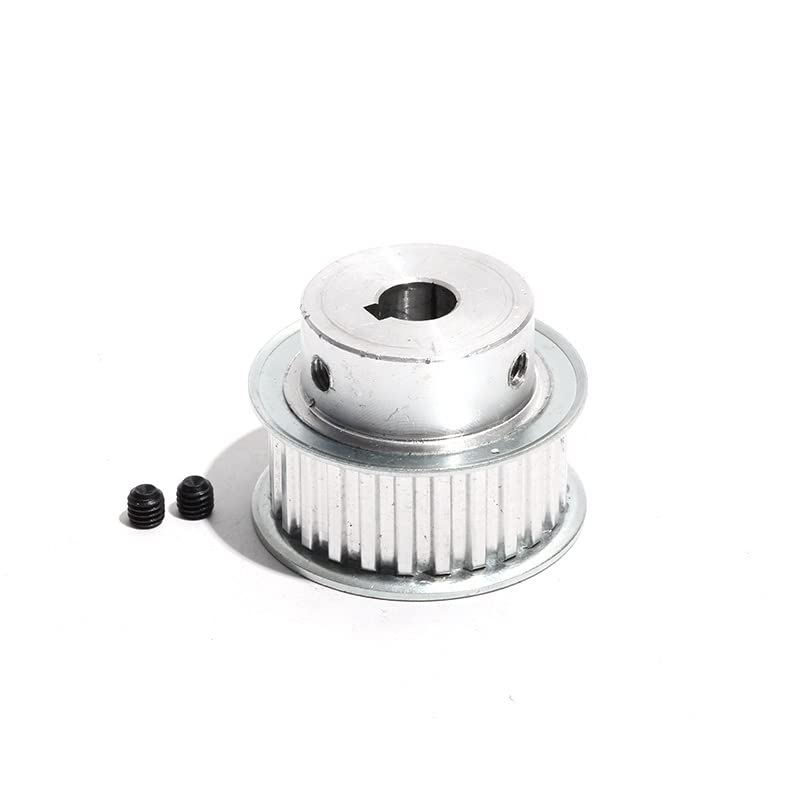 Poulie de courroie de distribution T5 avec rainure de clavette poulie de Transmission 24T largeur de courroie 11/16mm 8/10/12/14/19/20mm alésage poulie T5 24 dents(Bore 10mm Key 3x1.4,16mm)