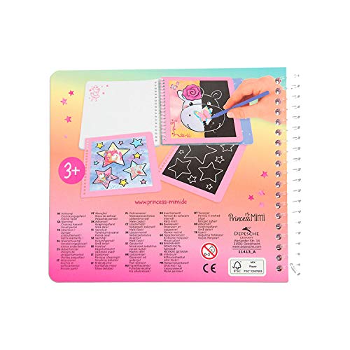 Depesche 11413 Princess Mimi - Mini Magic Scratch, Kratz-Buch mit 20 Seiten, zauberhafte Motive zum Kratzen, inkl. Stift, ca. 15,3 x 13,3 x 1,8 cm groß – Bild 7