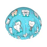 Zahnhintergrund, doppellagige, elastische, wasserdichte Duschhaube, wiederverwendbare Badehaube