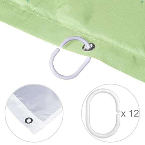 Rideau de douche paon vert lavable grand format avec crochets de fixation - 5