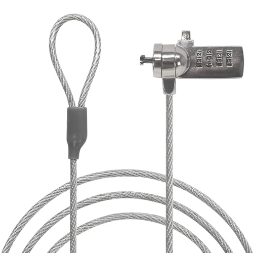 Waytex Câble Antivol PC, Câble de Sécurité Verrouillable par Code pour Ordinateur Portable, PC, Smartphone, Tablette - Longueur 1,10m