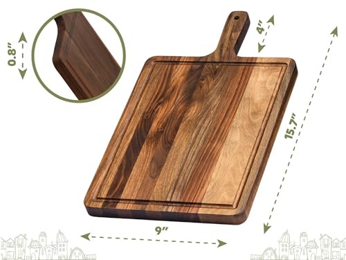 Tabla de Cortar de Madera Nogal 40.6x22.9x2 cm con Mango miniatura 2
