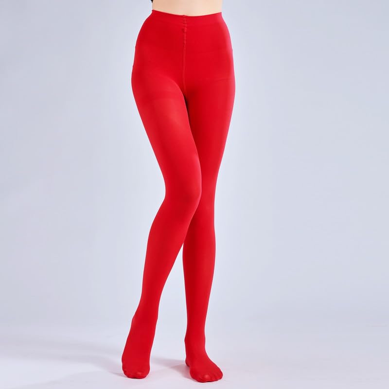 Image of Verdancy Ultra Stretchable Plus Size for 265lbs Opaque Solid Color Women's Stockings 50D Tights High Waist Footed Pantyhose
