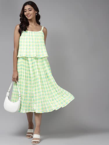 Image of Aarika Womens Yellow Color Georgette Dress