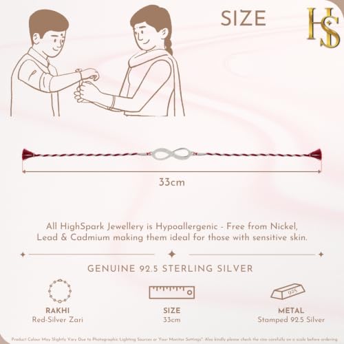 Image of HighSpark 925 Silver Rakhi for Bhai | Stylish Cool Bro Rakhi for Boys & Men | Lovely Gift