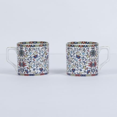 Image of GOLDEN QUEEN'S Handcrafted Floral Tea Cups - Set of 6 | Perfect for Daily Use, Elevate Your Tea and Coffee Experience - Himalayan Flora