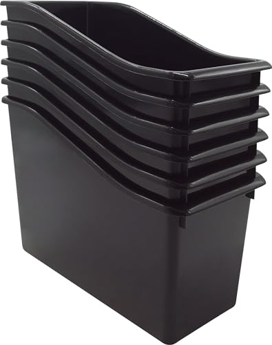 Teacher Created Resources Black Plastic Book Bin 6-Pack (TCR2088555)