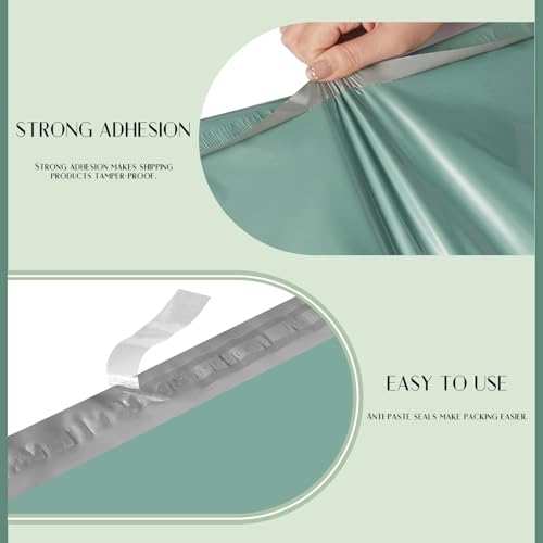 Image of Metronic Poly Mailers 12X15.5 500Pack, Strong Adhesive Shipping Envelopes for Clothing, Waterproof Shipping Bags for Small Businesses, Flexible Mailers Poly Bags, Grayed Jade Green
