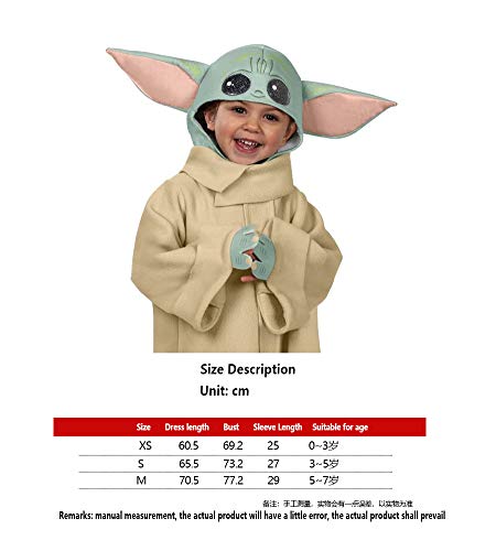 Nieuwe Star Wars Yoda Baby Yoda Jedi Master Alien Cos rollenspel kostuum (hoed + kleding, M (5~7 jaar oud) - Image 4