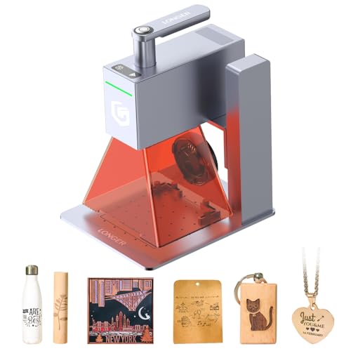 Longer Nano Pro 12000mW Professional Engraving Machine, 0.01mm Ultra-Precision, 5000mm/s High-Speed Engraving, 3.3K HD for Metal, Wood, Glass, Leather - Portable Laser Engraver with 100x100mm Area