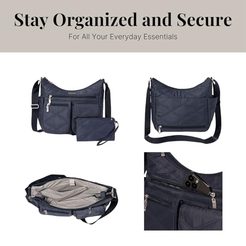 Image of Baggallini womens Everywhere Bagg Crossbody Women 11x9 Lightweight Nylon Hobo Water-resistant Travel Bag W /Rfid
