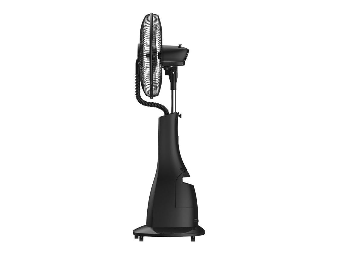 EDM Ventilador Nebulizador Negro 70W Ø41 x 128 cm | 9 Niveles de Velocidad, 3 Modos de Operación, Depósito 3,1 Litros, Aspas de 36 cm, Con Ruedas