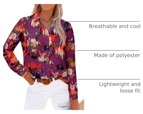 Image of Magritta Long Sleeve Shirts for Women Fashion Button Down Blouse Tops