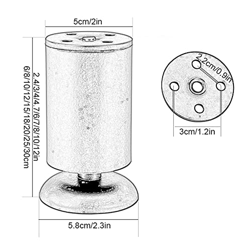 Patas de metal para muebles ajustables con tornillos de montaje 3