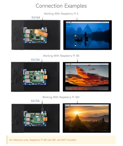 Image of waveshare 10.1inch Capacitive Touch Display Compatible with Raspberry Pi 5 /4B /3B+ /3A+, CM3 /3+ /4*, 1280x800, IPS, DSI Interface