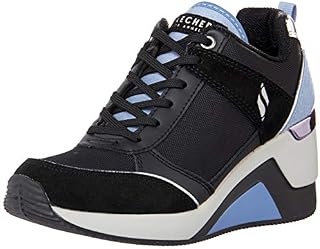 Skechers Women's Million-High N' Fly Sneaker, BLACK, 7.5 medium US