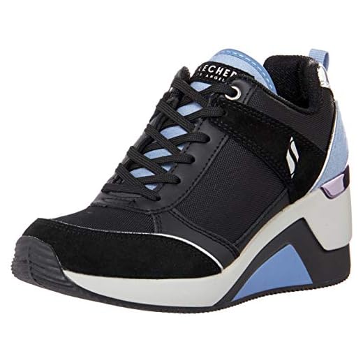 Skechers Tênis feminino Street Million-High N Fly, Preto, 6