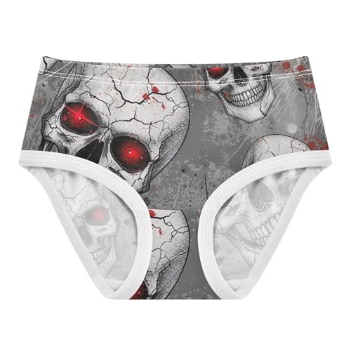 Toddler Underwear Floral 2t Cotton Girl Panties Cute Personalized Kids Briefs Undies White Skulls Red Eyes Prints