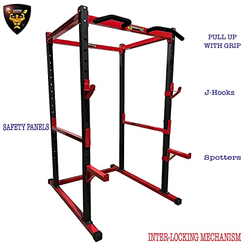 Image of Gamma Fitness Power Squat Rack PR-04 - Heavy Duty 2.5 x 2.5 inch Frame with Inter-Locking Attachment Mechanism