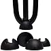 Omoi Hardware Feet & Floor Protector - Tight Design for 3/8"-1/2" Thick Rods - Set of 4, Black, for Metal Hairpin Legs