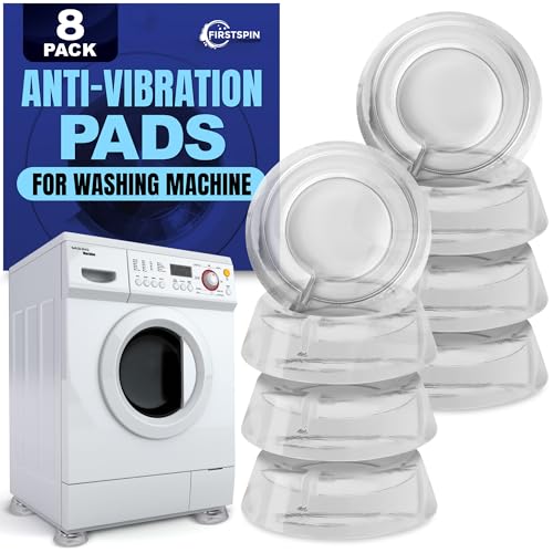 Image of Anti Vibration Pads for Washing Machine - 8 Pack Silicone Washer Anti Vibration Pads Stabilizer Feet, Fits Round Feet up to 1.65 inch, Shock & Noise Reduction Washing Machine Pads