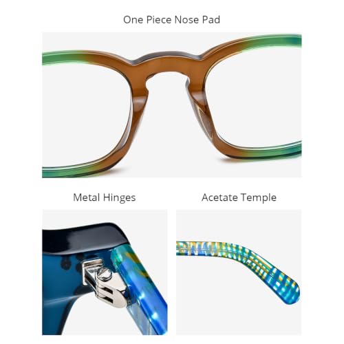 Image of HEPIDEM Acetate Glasses Frame Men Women Square Eyeglasses Optical Spectacles MZEPH