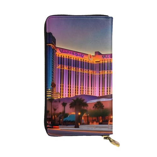 Portefeuille long cuir Las Vegas Sunset avec grand clip de sécurité