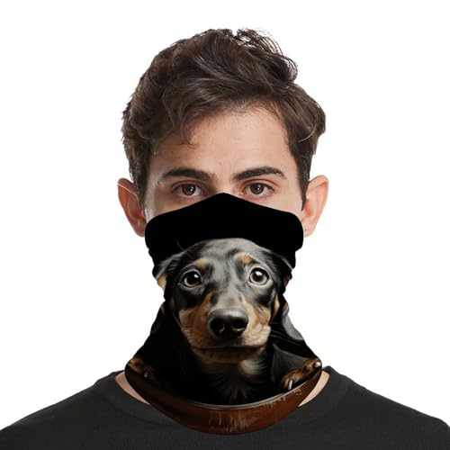 Balaclava Neck Gaiter Pad Dachshund para hombres y mujeres protección solar máscara facial enfriante transpirable bufanda pañuelo banda para la cabeza para esquí y senderismo miniatura 5