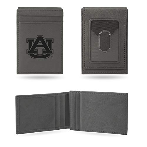 Image of Rico Industries NCAA Gray Laser Engraved Front Pocket Wallet - Compact /Comfortable /Slim