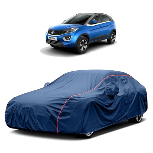Image of Heavy-Duty Car Cover for Compatible with Tata Nexon (2016 to 2025 All Models) Deluxe Car Protection Cover ? Waterproof & UV-Resistant All-Season Exterior Protection