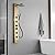 BWE Waterfall Shower Panel Tower System 304 Stainless Steel Shower Panel with 8-inch Rainfall Shower Head 4 Rain Massage Body Jets and Handheld Shower Wall Mounted Shower Set Brushed Gold and Black