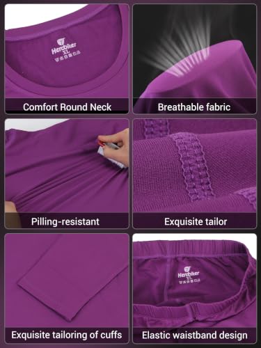Image of Women's Thermal Underwear Base Layer with Fleece Lined Winter Cold Weather