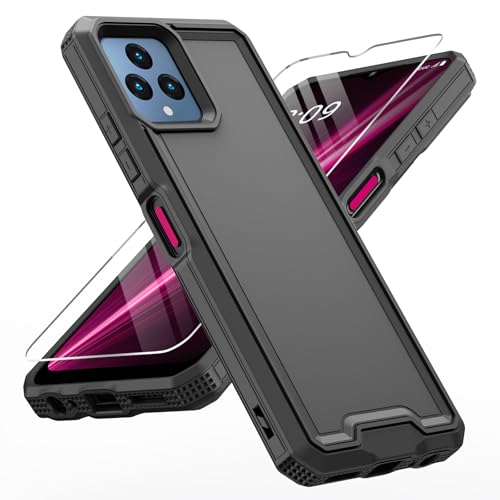 LEKEVO for REVVL 6 5G / REVVL 6X 5G Phone Case, with Screen Protector, Heavy Duty Dual Layer Phone Case, Military Grade Drop Proof Rugged Protective Shell (Black)