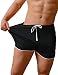 Baleaf Men's Fitted Bodybuilding Gym Shorts Zipper Pockets Black Size L