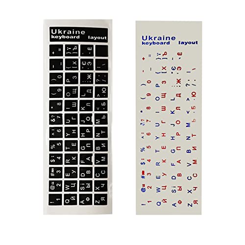 Pegatinas de Teclado Ucranianas con Letras en Blanco y Color miniatura 2