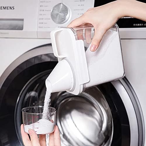 BAISE 2300ml Airtight Laundry Detergent Dispenser with Measuring Cup, Multi-Use Laundry Powder Detergent Dispenser, Washing Powder Container Storage Bucket Detergent Box
