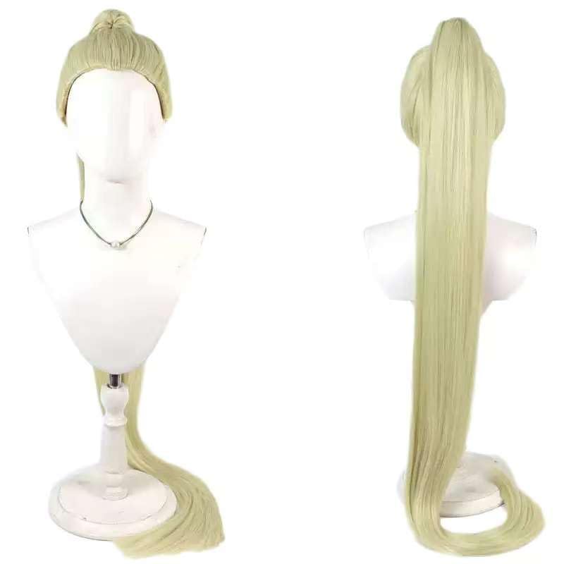 Cosplay Wig Noerde Hew Long Blond Hair in a High Ponytail Costume Accessory Adult Unisex Party Halloween Christmas