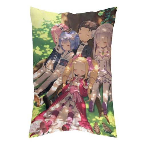 枕カバー エミリア ラム レム ベアトリス ピローケース 60cm*40cm まくらカバー 寝具カバー ファスナー式 抱き枕 クッション 吸汗速乾 静電気対策強化 ソファクッションカバー 快適 肌に優しい 軽量 柔らかい ホテル品質 四節通用 家庭用 アニ