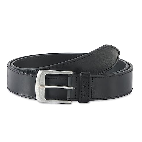 Style n Craft Belt, Full-Grain Leather Belt with Silver Buckle for Men and Women, Medium Size, Black (392701-M)