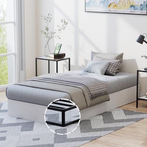 YORMDMO Boxspringbett, 22,9 cm, hohe Profil, nur Boxspringbett, stabiler Metallrahmen, Matratzenfundament, einfache Montage, geräuschfrei