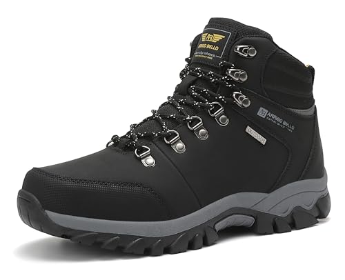 ARRIGO BELLO Hombre Botas Botines Zapatos Invierno Botas de Nieve Cálido Fur Forro Aire Libre Boots Urbano Senderismo Esquiar Caminando 41-46(Negro con algodón01,44)