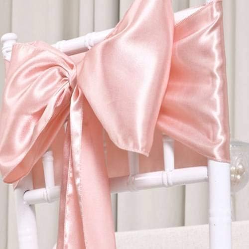 STANLE TRANDS New Satin Polyester Chair Sashes / Bow for Decorative of Wedding Party Birthday Venue Reception for All Events Decoration (10, Blues Pink)